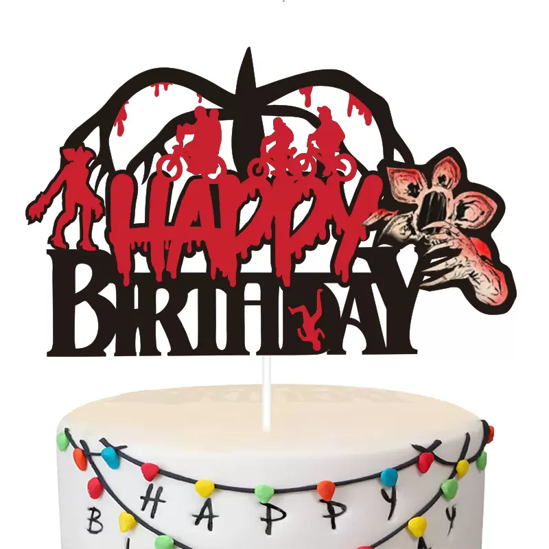 跨境怪奇物语主题生日party印刷大插牌派对场地插签万圣节限定