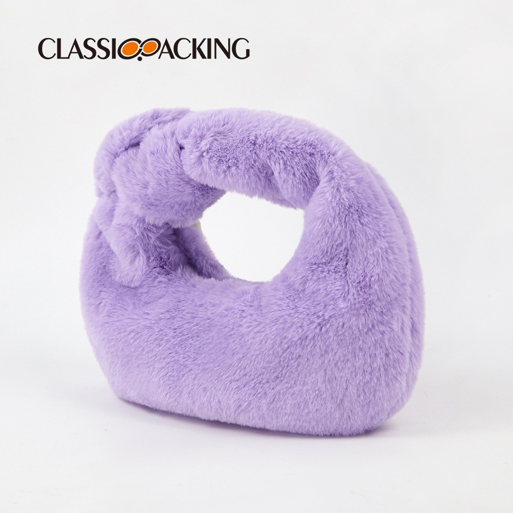 Bolsos de mujer al por mayor de fábrica 2025 otoño e invierno nuevo estilo bolso de felpa bolso de piel sintética bolso de lana simple in