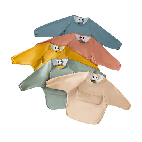 Baby Coverall 23 Denmark Newborn Infant Back Wear Bib Children Coverall Long Sleeve Outer Wear Eating Bib