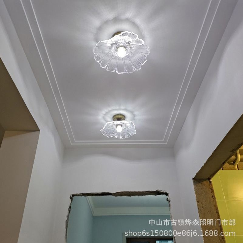 Japanese Flower Ceiling lamp register and obtain a residence permit Entrance Aisle lights modern Simplicity balcony Foyer Cloakroom Corridor light