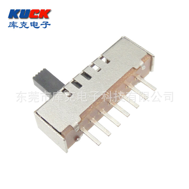 拨动开关SS-15E11G6短脚4.0mm立式单排七脚五档1P5T直柄波段滑动