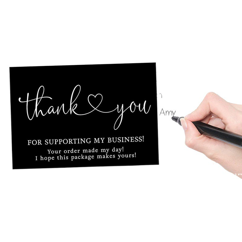 50 листов/упаковка черный английский спасибо карта подарок открытка букет подарочная карта Упаковка открытка