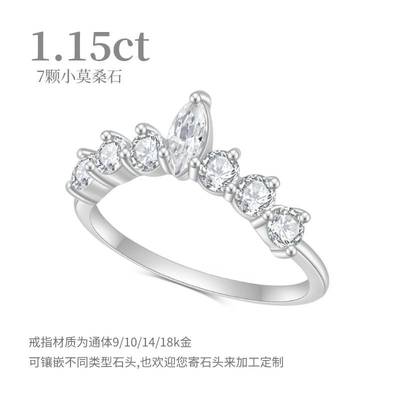 Korean Edition fashion Modification Hand type Morsang Ring 10/14/18k Platinum Rose Gold gold Ring Fade