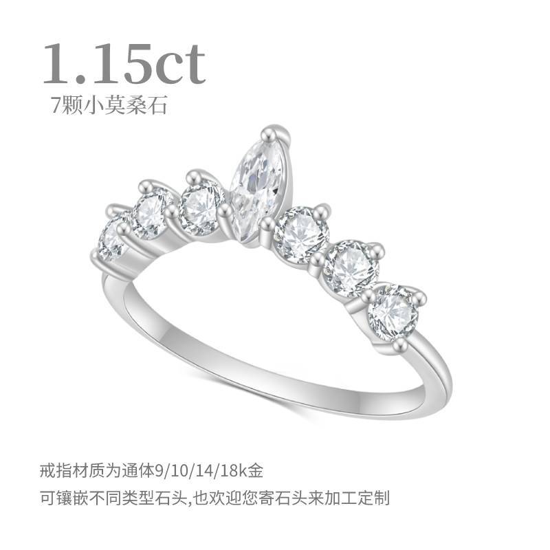 Korean Edition fashion Modification Hand type Morsang Ring 10/14/18k Platinum Rose Gold gold Ring Fade
