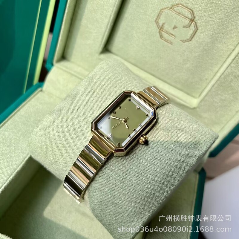 Xiaohongshu's Popular Product: Lola Small Green Watch, Compact Forest-Style Women's Steel Band Quartz Watch, Qixi Gift
