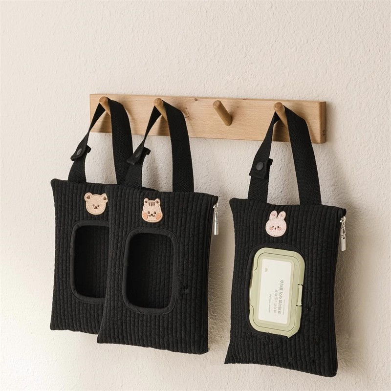 韓国版刺繍小動物アニメかわいいティッシュ収納車用ウェットティッシュ|undefined