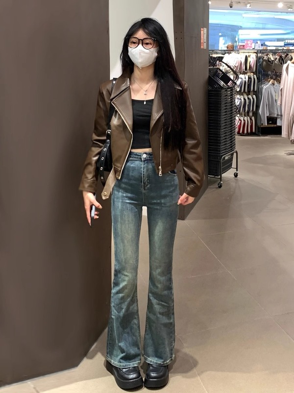 黑色皮衣外套女短款小个子2025春秋季复古机车服港风气质pu皮夹克|undefined