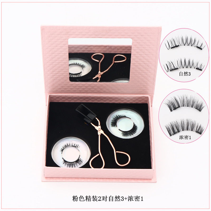 Quantum imán magnético de succión magnética sin pegamento natural largo y grueso transfronterizo pestañas falsas magnéticas populares europeas y americanas