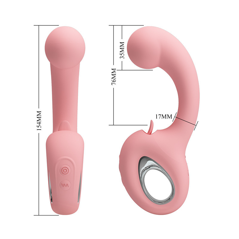 Vibrador Baile Realista com Gatilho de Dedo para Ponto G, Vibratório com Lambida de Língua, Recarregável, Produto Adulto Patila 300104_voghion.com
