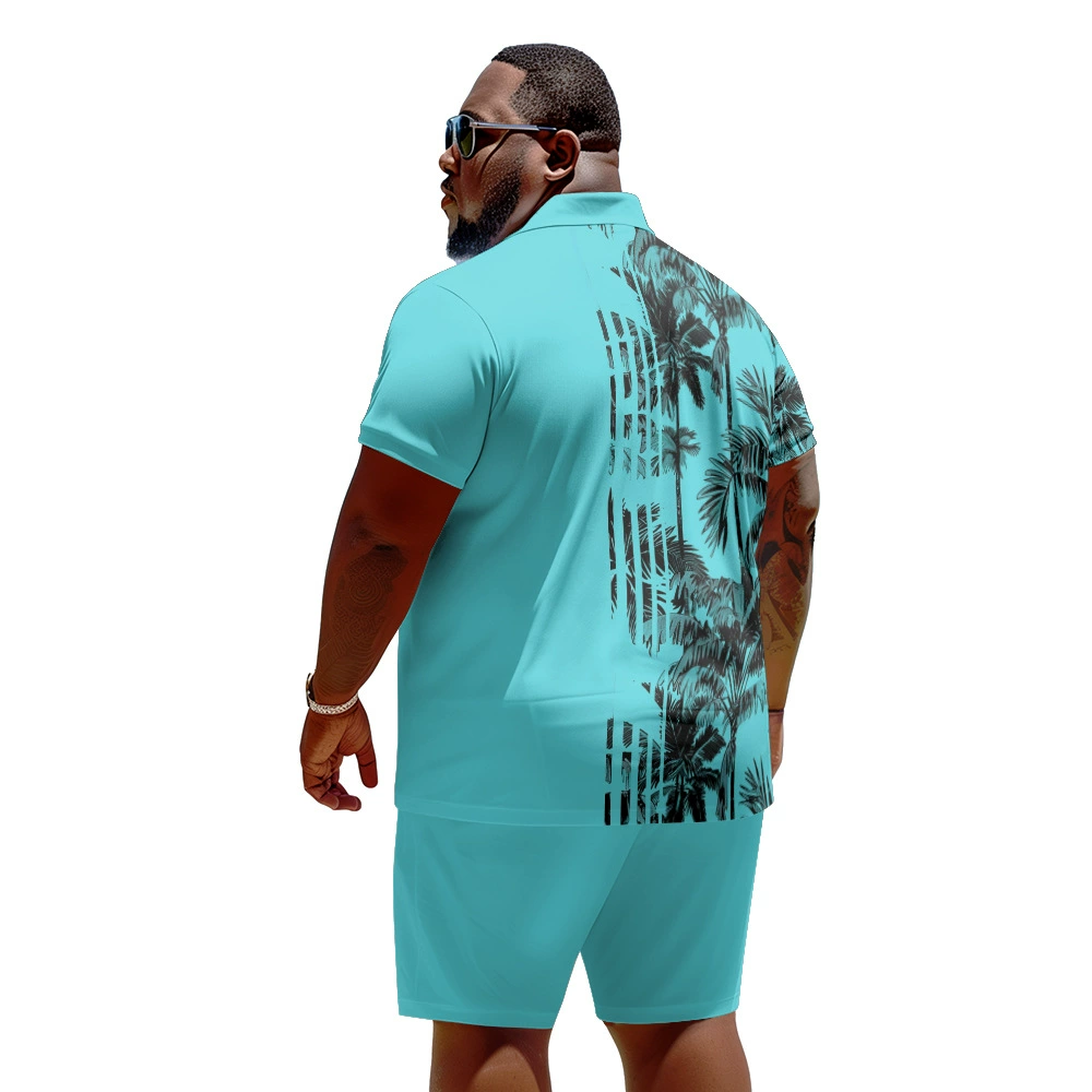 Polo, summer set, shorts, European style, oversize, with short sleeve, plus size