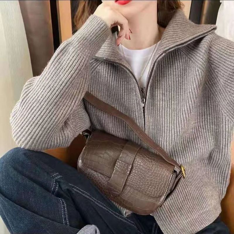 针织开衫毛衣外套女洋气宽松休闲百搭外穿上衣潮秋冬新款时尚韩版|undefined