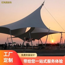 张拉膜结构厂家承接大中小型公园广场景观棚膜结构迎宾厅车棚钢棚