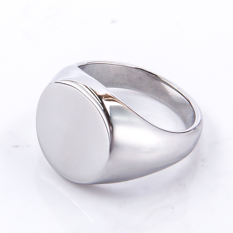 Hip-Hop Solid Color Titanium Steel Plating Men's Rings Men Band Rings display picture 2
