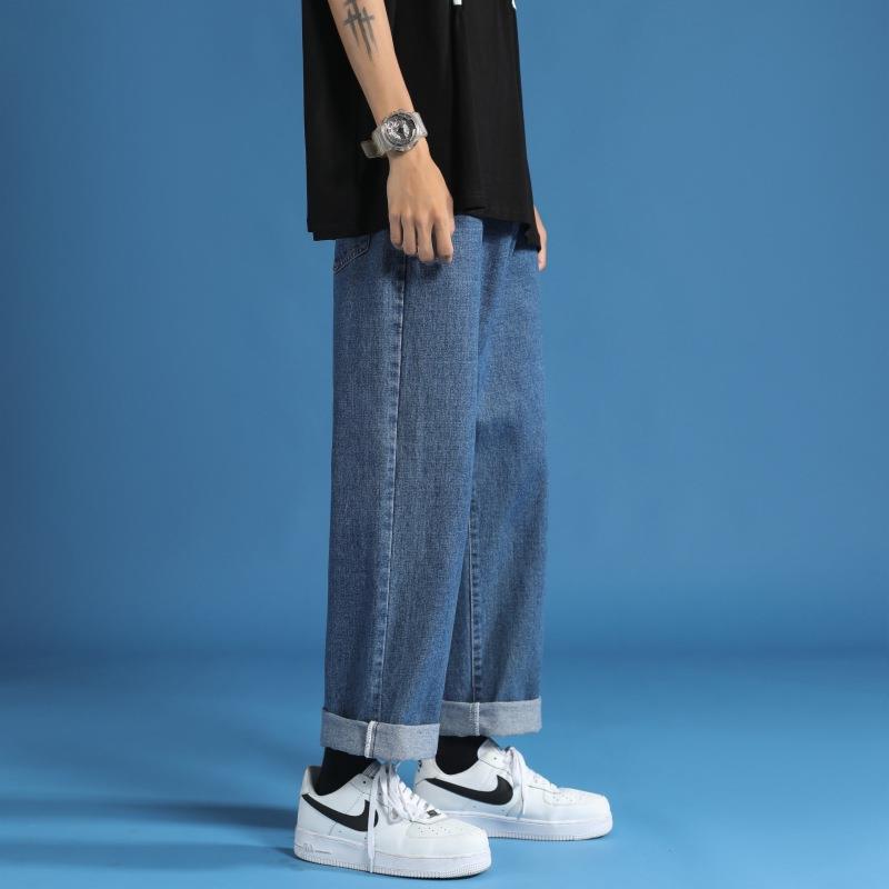 Pantalones de los hombres rectos flojos de los hombres de los pantalones vaqueros que drapean los pantalones a juego de los hombres de moda del estilo de Hong Kong