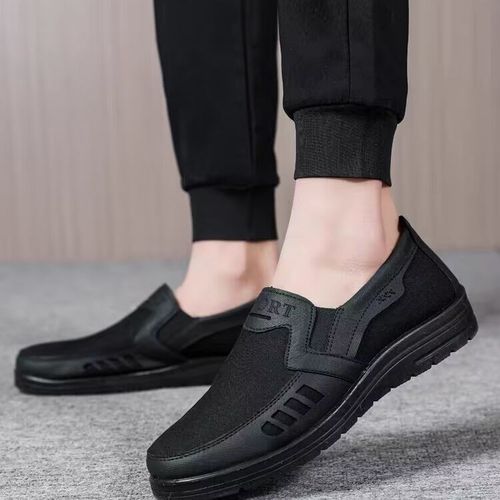 2024 New Old Beijing Cloth Shoes Breathable Men's Shoes Soft Sole Non-Slip Dad Shoes Large Size Men's Shoes Casual Canvas Shoes