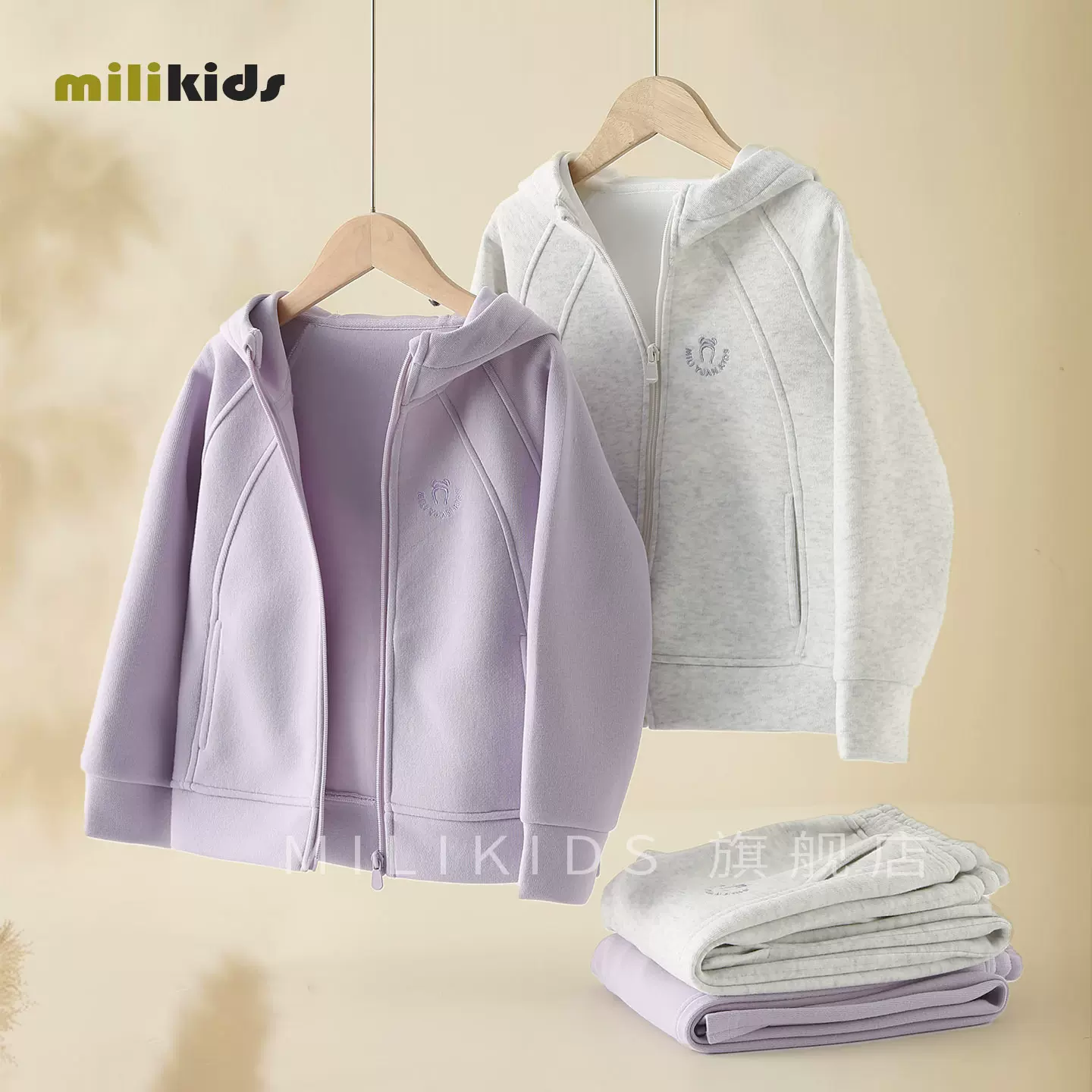 女童两件套2025春秋新款儿童秋装卫衣休闲运动连帽运动中大童套装