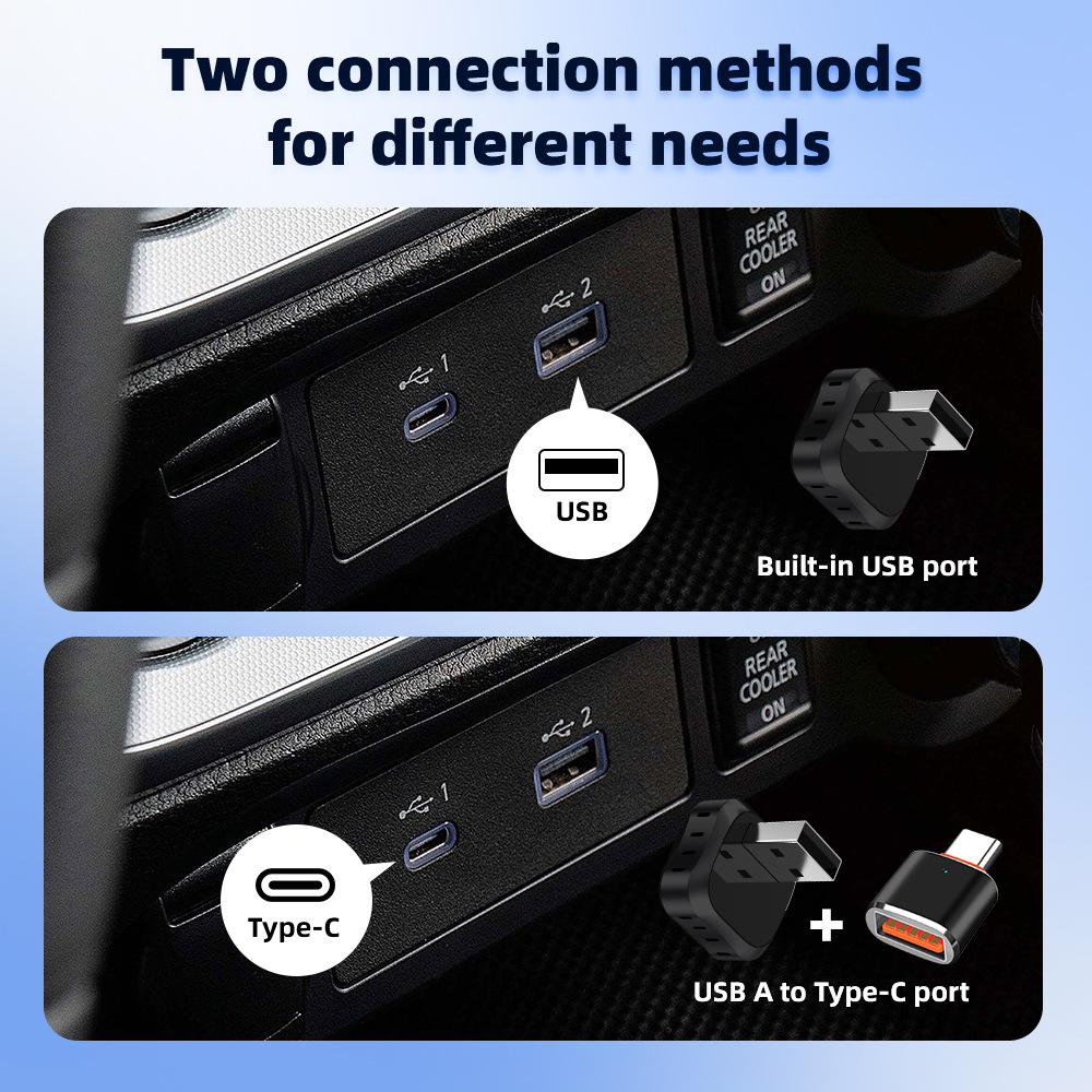 Smart Car Connectivity Adapter 2-in-1: Converts Wired to Wireless in Seconds, CarPlay Android Auto Conversion Box