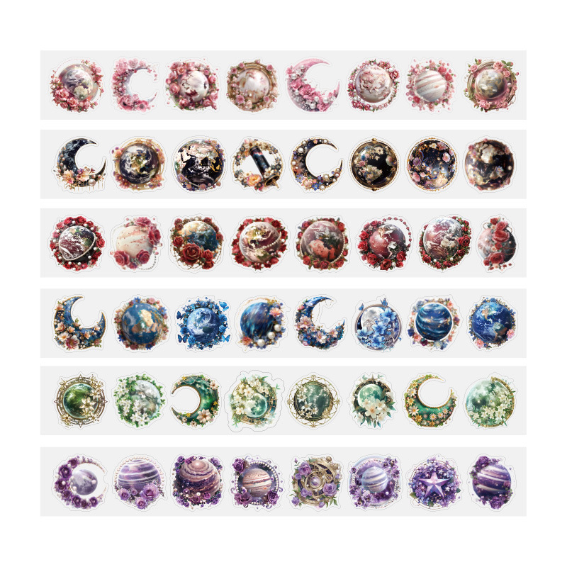 Starlight Dream transparente pegatinas de cinta adhesiva impermeable para mascotas rollo diy diario decoración pegatinas paisajísticas pegatinas estrelladas