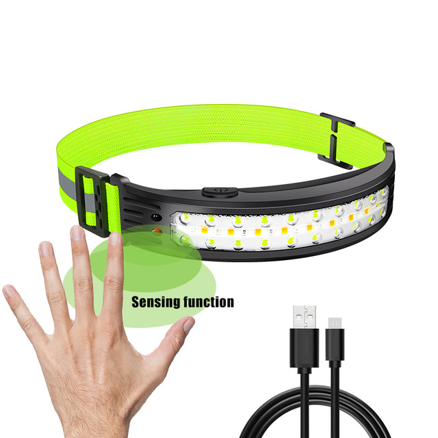 Transfronteriza nueva COB faro USB recargable al aire libre del reflector faro luz roja advertencia inducción corriendo faro