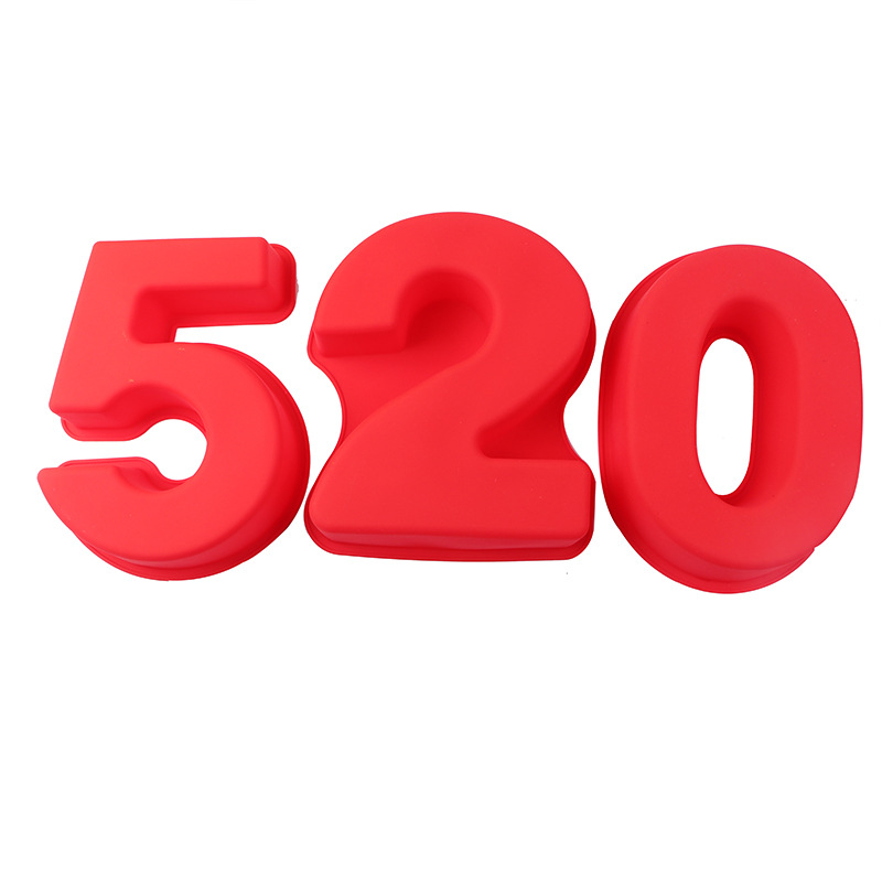 10 pulgadas digital 0-9 mousse pastel de molde neto rojo árabe francés postre chocolate herramienta de hornear de silicona