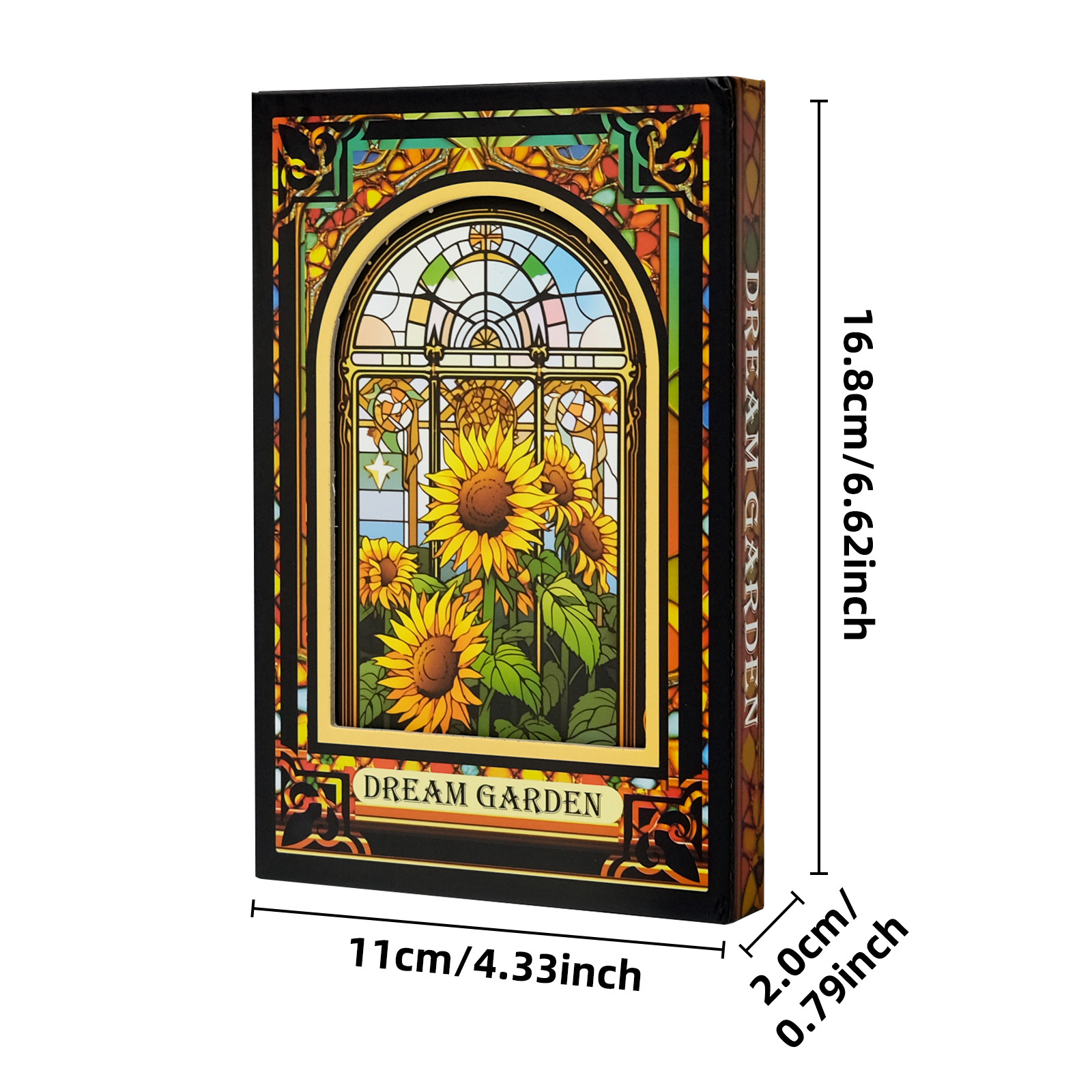 Vintage Sunflower Window Pattern Notebook For Students Diary_voghion.com