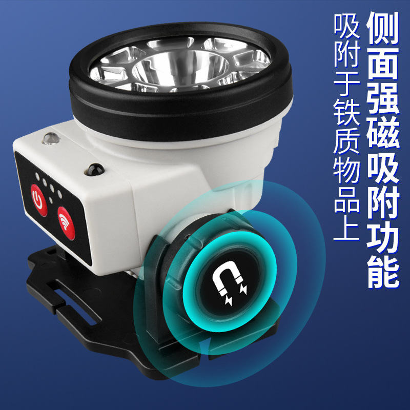 Faro de luz fuerte transfronterizo al aire libre mini LED noche pesca minero lámpara portátil linterna montada en la cabeza Faro de inducción de carga