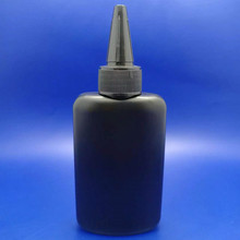 hdpe100ml扁瓶50克尖嘴瓶黑色不透光UV膠水瓶24牙尖嘴蓋塑料瓶