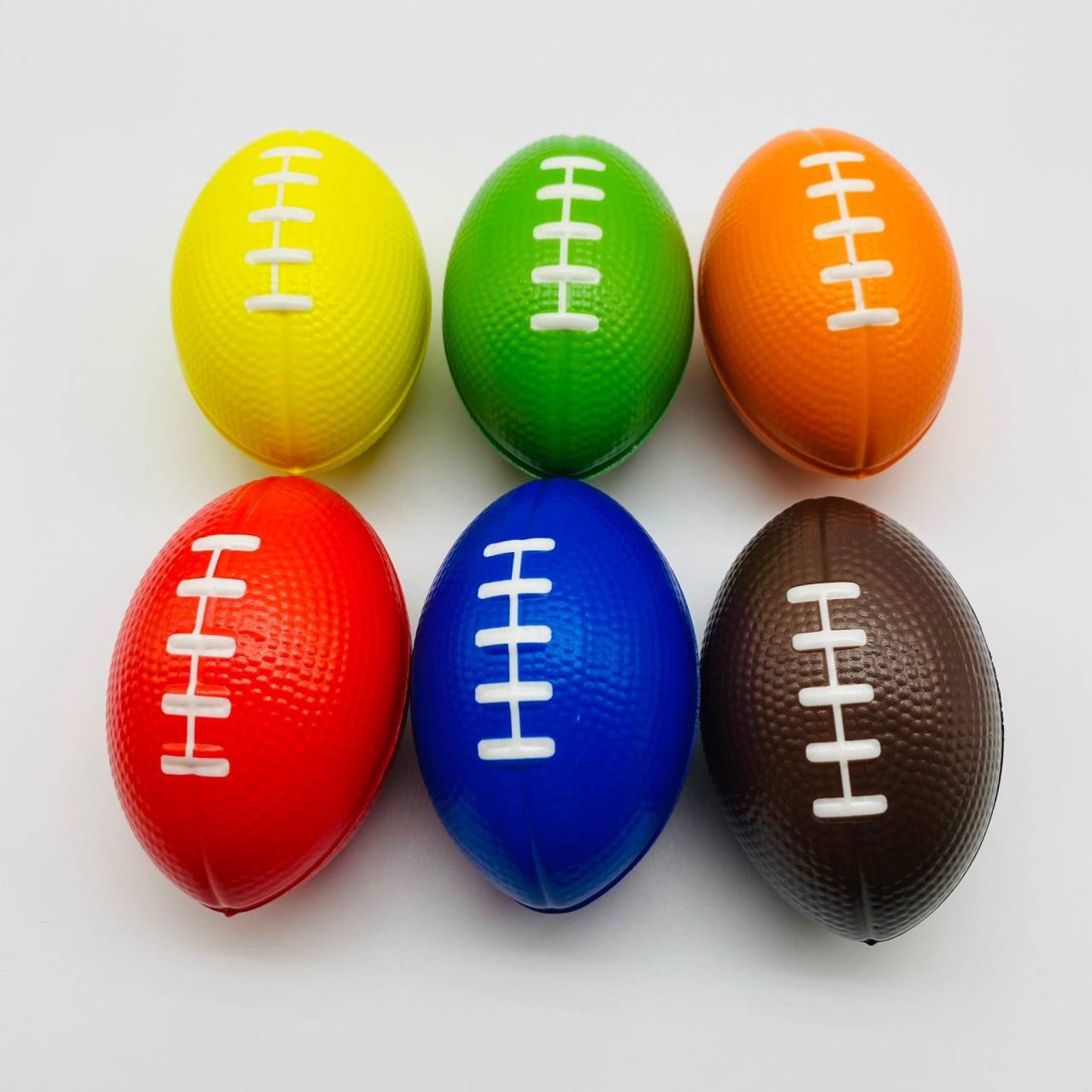 Cross-Border Hot Selling British and American Small Rugby Kidsren's Decompression Toy Foam Decompression Pu Ball with Printable Logo