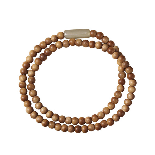 Original design purple sandalwood/green sandalwood 4mm rosary original Hetian jade natural shape pearls elegant temperament national style bracelet 