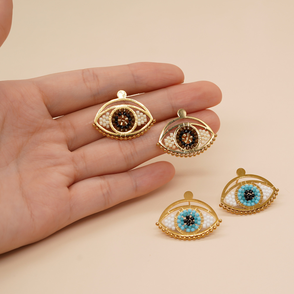 1 Pair Bohemian Eye Alloy Glass Womenu0027S Earrings