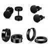 Jewelry, set stainless steel, dumbbells, fashionable earrings suitable for men and women, Amazon