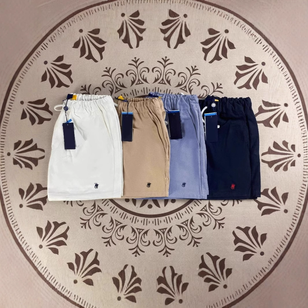 RL Rlaf Po шорты хлопчатобумажные шорты мужской свободной талии с высокой талией и эластичной талией с тонкими широкими брюками дизайн внешней торговли шорты