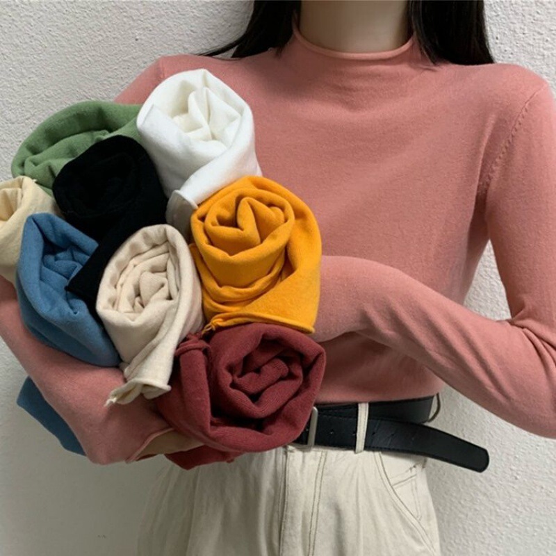 Half-Turtleneck Knit Sweater, Stylish and Slimming, Autumn and Winter 2025, Warm New Style, Slim Fit, Versatile Long-Sleeve Top
