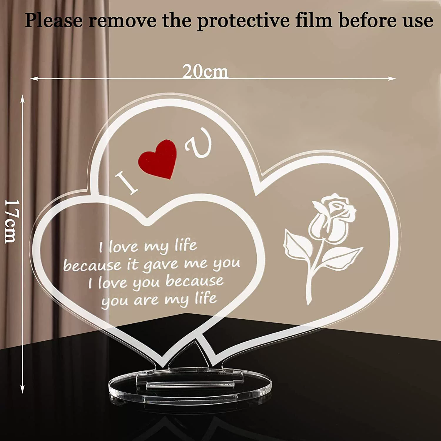 Трансграничное Новое настольное украшение в форме сердца I Love You Тема украшения в форме сердца Сувенир Подарок на годовщину