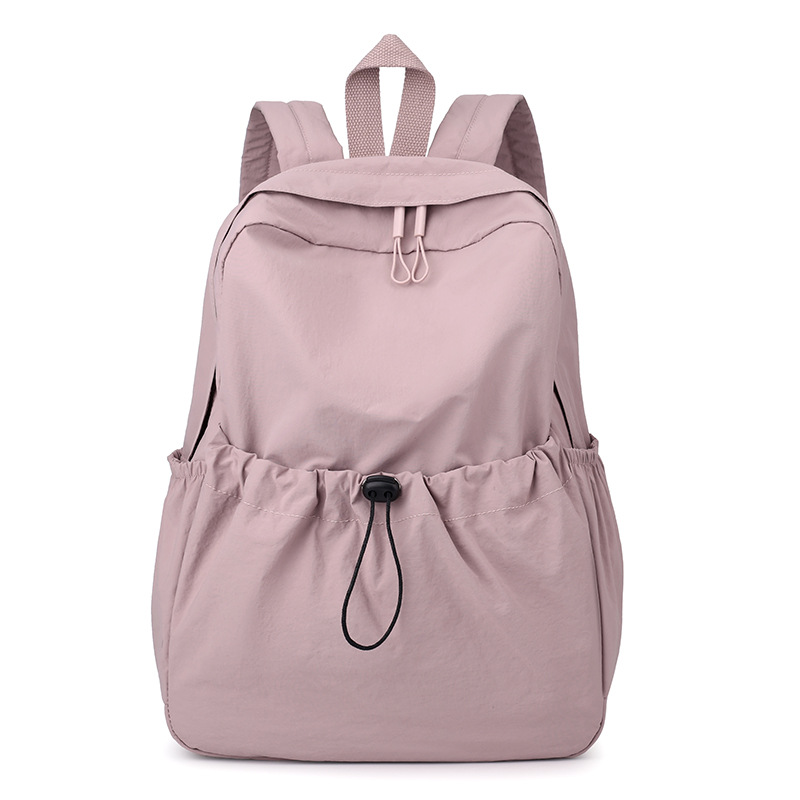 Mochila coreana de tela de nylon de color sólido, mochila de gran capacidad casual simple para estudiantes universitarios de ambos sexos, mochila ligera universal