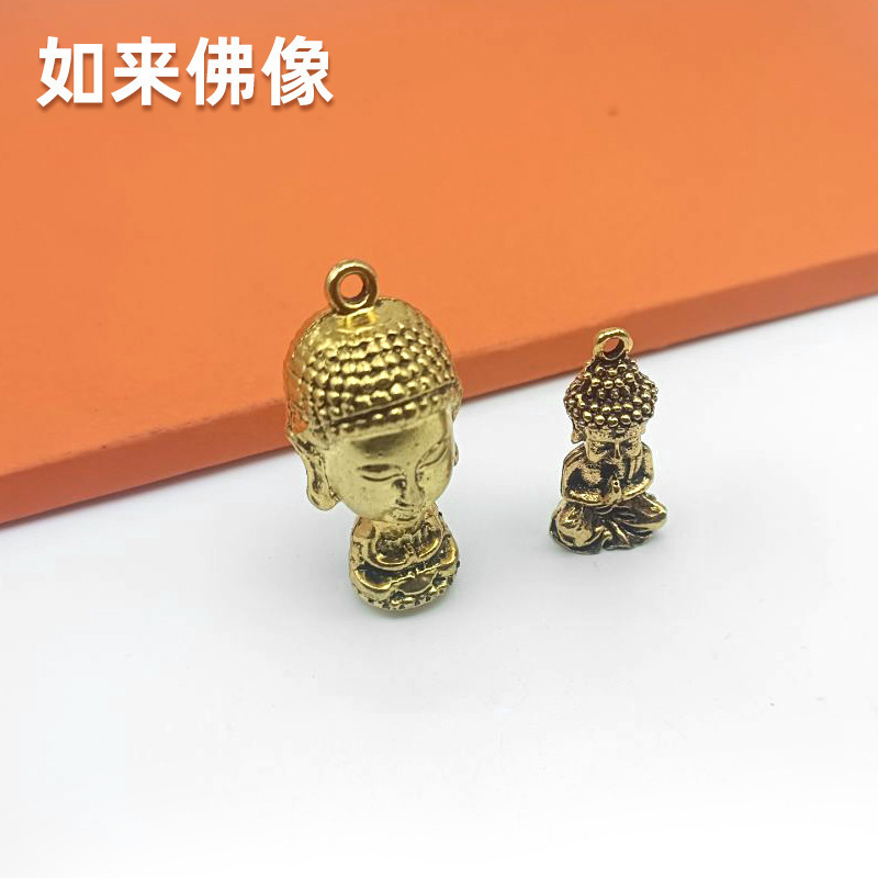 Buddha Statue Keychain Hanging Rack Alloy Heart Buddha Statue Sakyamuni Keychain Accessories Accessories Wholesale Necklace Pendant