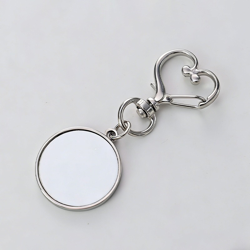 Llavero con transferencia térmica en blanco para el Día de San Valentín, con forma de corazón, grabado con foto familiar, accesorio colgante para bolso