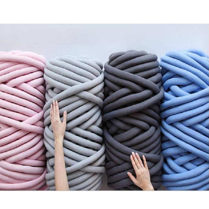 灌芯纱手工编织毯子线冰岛灌芯棉毛线猫窝包包坐垫收纳箱毯子毛线