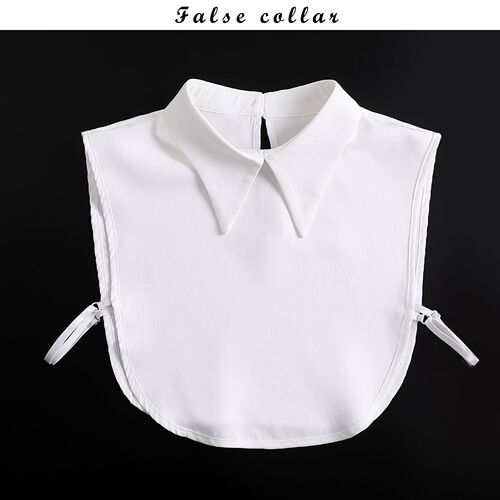 European and American lace fake collar women's base shirt with lace decoration hollow fake collar autumn and winter solid color adjustable belt top