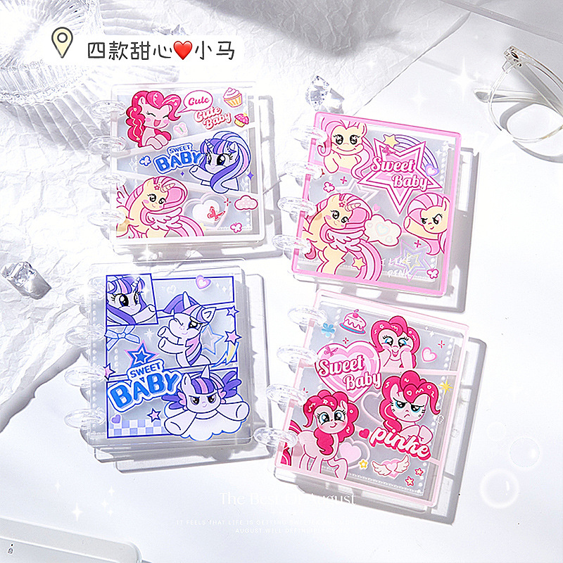 Tarjetas de caballo transparentes de chicas de alto valor acrílico tarjetas pequeñas tarjetas de foto álbum de fotos de botón de hongos de hoja