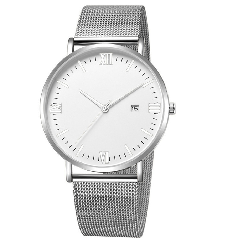 Factory wholesale simple mesh band Watch explosion men's watch neutral fashion quartz watch Joker watch men's watch_voghion.com