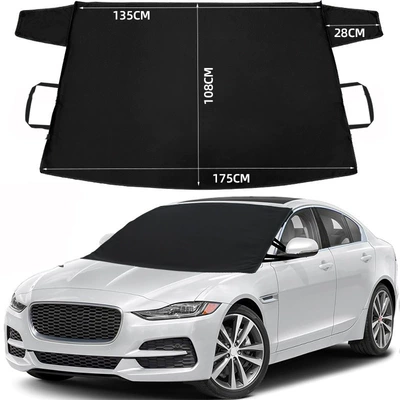 Car Snow Cover Front Windshield Car snow shield - black-600d-oxford-cloth-pu-coating-175x108cm