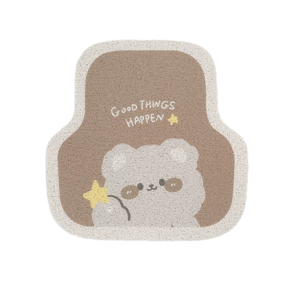 Blue Rain Cartoon Car Floor Mats Universal Foot Pad - cute-brown-bear-foot-pads