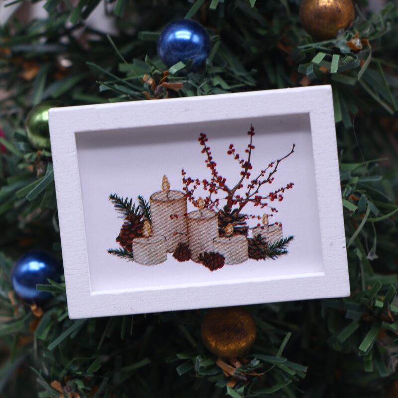 Dollhouse娃娃屋迷你圣诞场景墙面装饰壁画 ob11微缩客厅家具配件|undefined