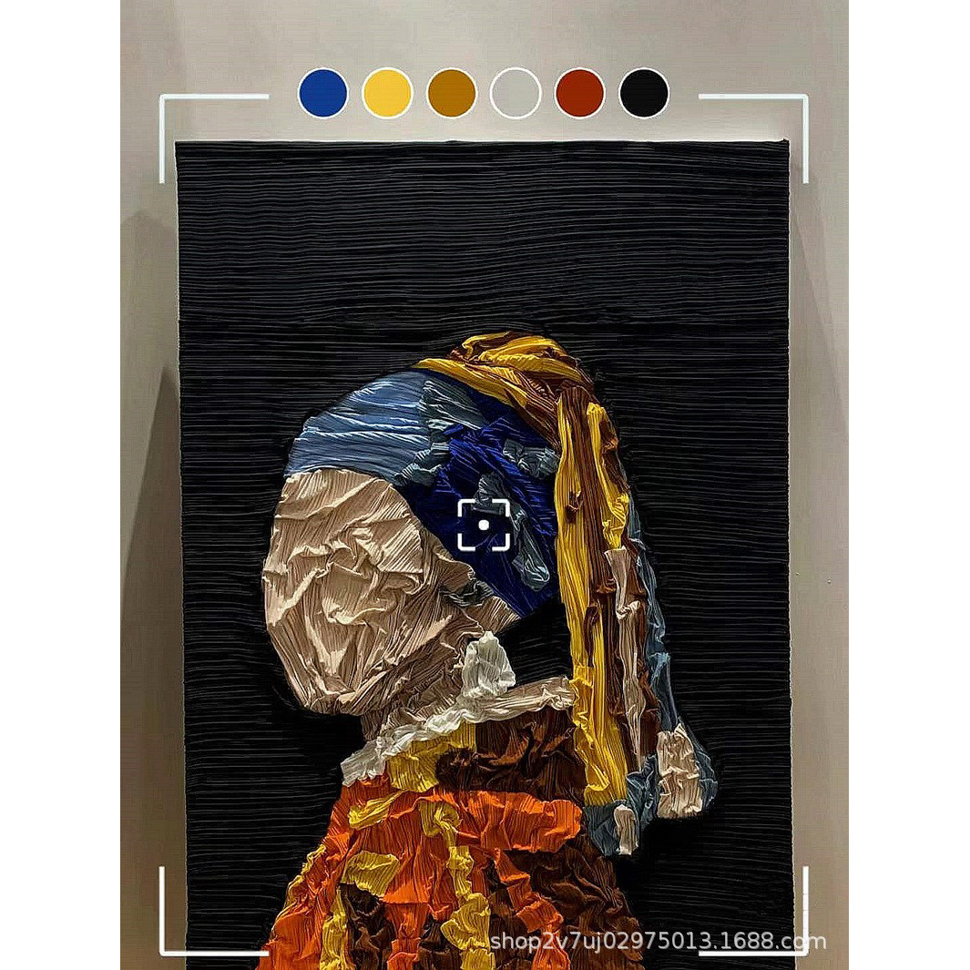 三宅一生シワ生地布地diy三宅一生背景装饰画圧シワ生地レモン布坊