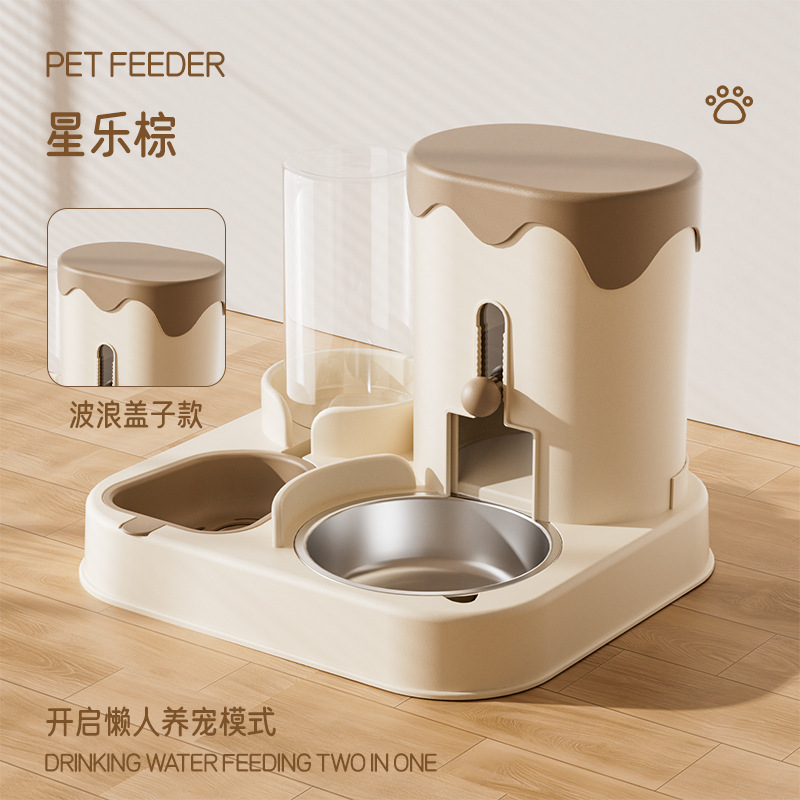 Taco para gatos, tazón para perros, alimento para gatos, alimentador automático para gatos, agua potable integral, tazón para gatos, agua potable para mascotas, suministros de tazón doble