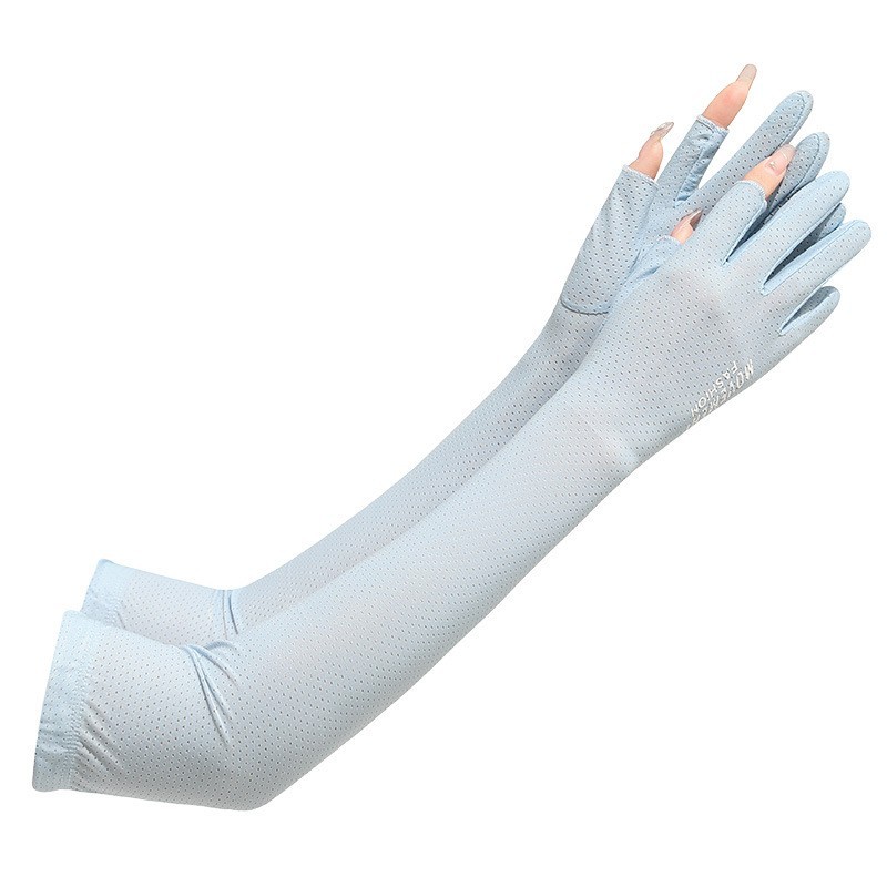 Protección solar oversleeve Ice Silk hombres y mujeres primavera y verano guantes UV brazo protección hielo manga conducción delgada fugas dos dedos opresleeve