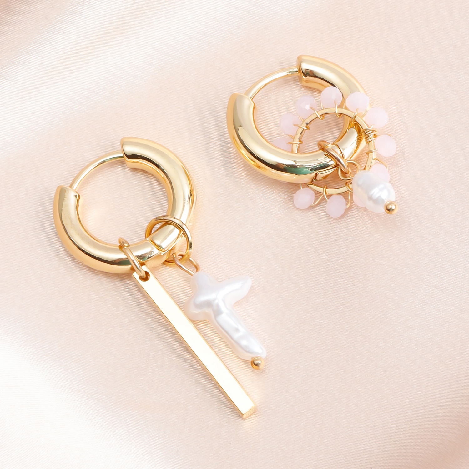 10g Weight Alloy Ear Needle Material Earrings Classification 1 Pair Quantity Holiday, Daily Occasion Alloy Material Geometric, Cross Pattern Women's Gender Plating Design Casual, Simple Style Style 1 Pair Casual Simple Style Geometric Cross Plating Alloy Earrings 1