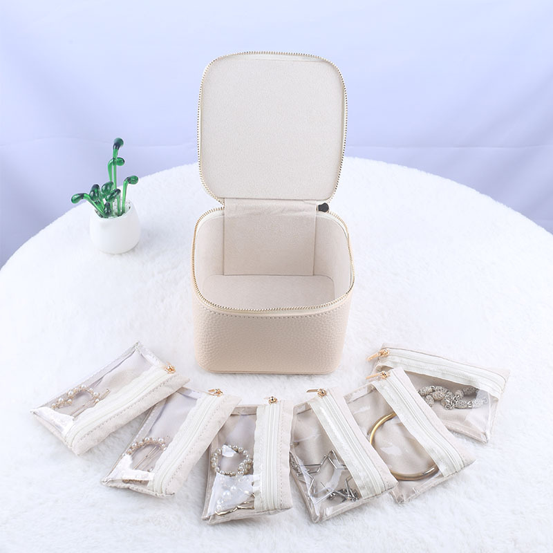 Joyero de celebridades de Internet de Amazon transfronterizo, bolsillo de viaje conveniente, caja de almacenamiento de joyas, pendientes, caja de joyería
