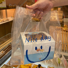 现货透明烘焙打包袋蛋糕面包吐司手提袋甜品包装袋寿司外卖塑料袋
